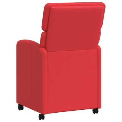Sedie da Pranzo con Ruote con ruote 2 pcs Rosso 58 x 65 x 98 cm
