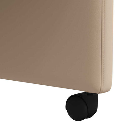 Sedie da Pranzo con Ruote 2 pcs Cappuccino 58 x 65 x 98 cm