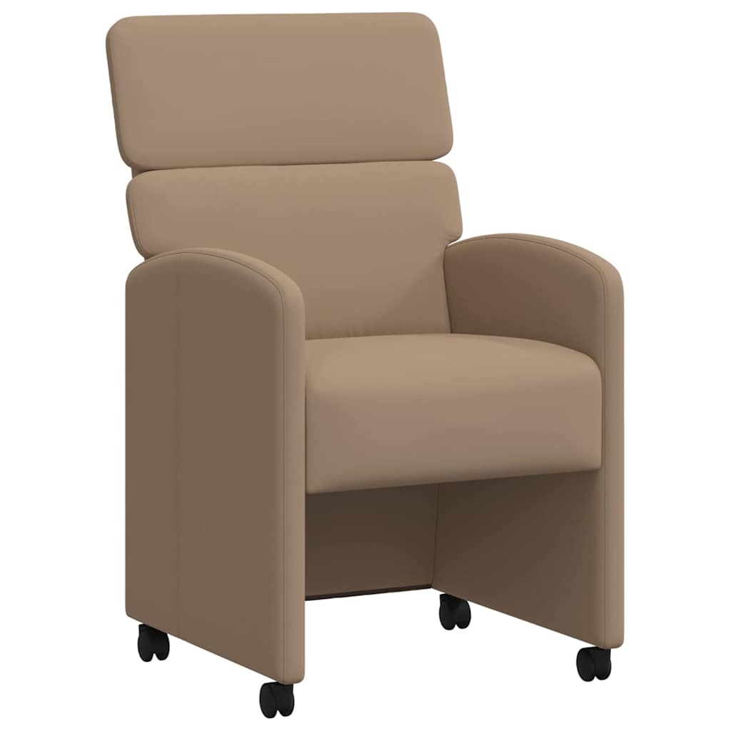 Sedie da Pranzo con Ruote 2 pcs Cappuccino 58 x 65 x 98 cm