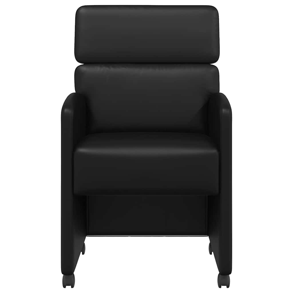 Sedie da Pranzo con Ruote con ruote 2 pcs Nero 58 x 65 x 98 cm