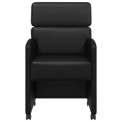 Sedie da Pranzo con Ruote con ruote 2 pcs Nero 58 x 65 x 98 cm