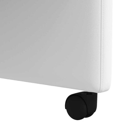 Sedie da Pranzo con Ruote 2 pcs Bianco 58 x 65 x 98 cm