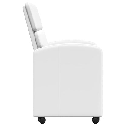 Sedie da Pranzo con Ruote 2 pcs Bianco 58 x 65 x 98 cm