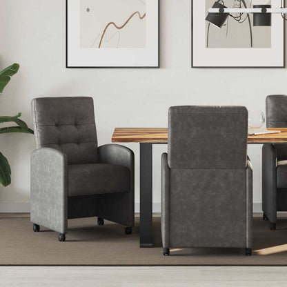 Sedie da Pranzo con Ruote con ruote 2 pcs Nero 58 x 67 x 97 cm