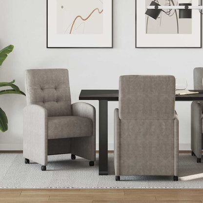Sedie da Pranzo con Ruote 2 pcs Grigio 58 x 67 x 97 cm