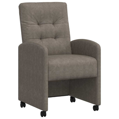 Sedie da Pranzo con Ruote 2 pcs Grigio 58 x 67 x 97 cm