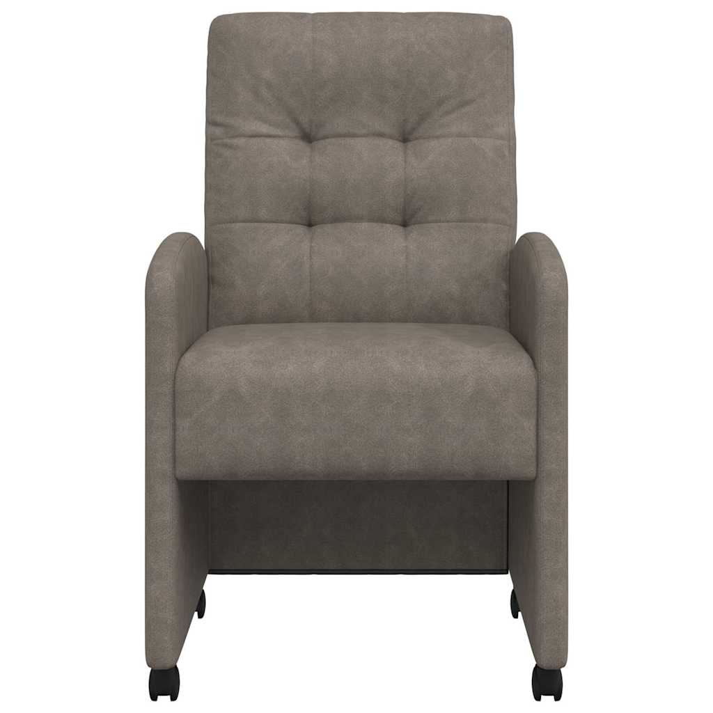 Sedie da Pranzo con Ruote 2 pcs Grigio 58 x 67 x 97 cm