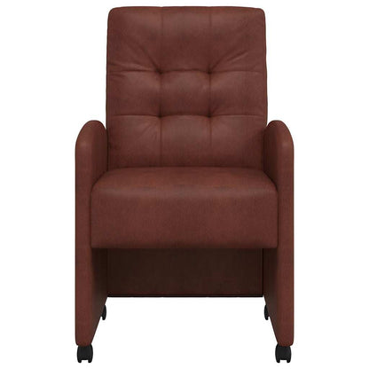 Sedie da Pranzo con Ruote 2 pcs Marrone lucido 58 x 67 x 97 cm