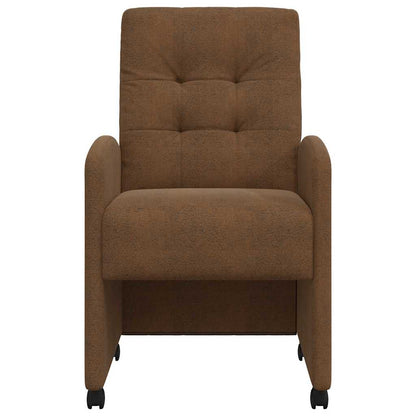 Sedie da Pranzo con Ruote 2 pcs Marrone 58 x 67 x 97 cm