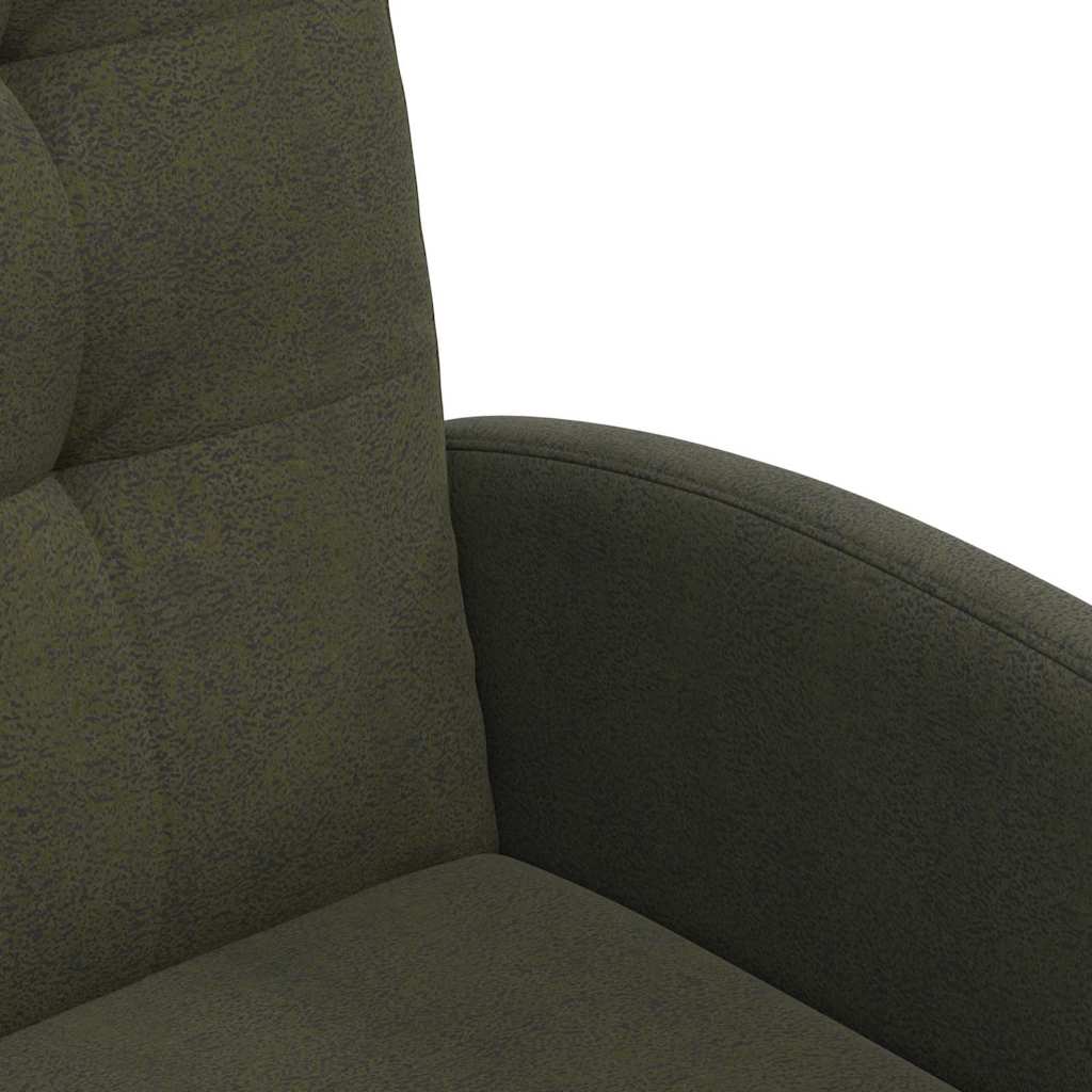 Sedie da Pranzo con Ruote 2 pcs Verde militare 58 x 67 x 97 cm