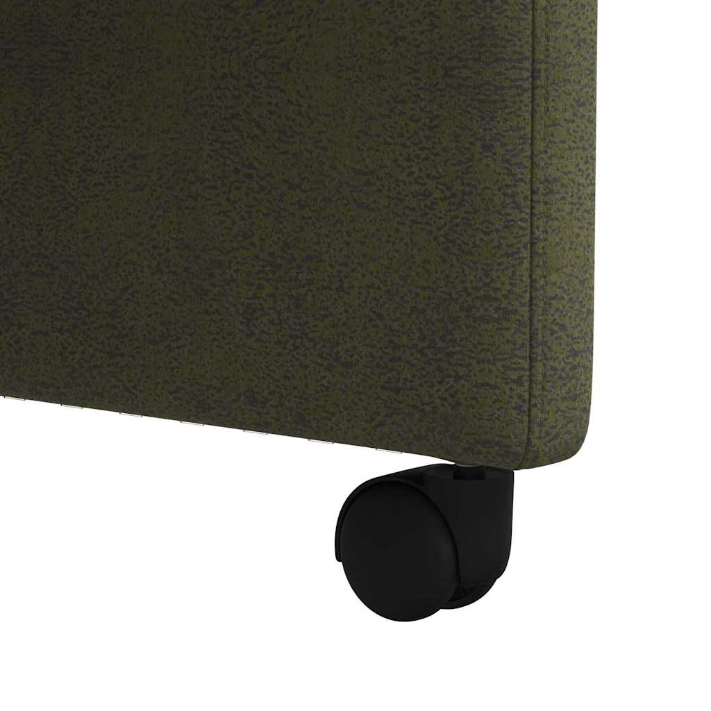 Sedie da Pranzo con Ruote 2 pcs Verde militare 58 x 67 x 97 cm