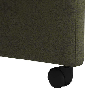Sedie da Pranzo con Ruote 2 pcs Verde militare 58 x 67 x 97 cm