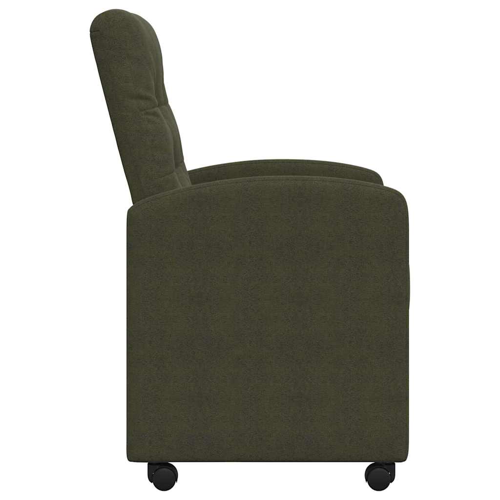 Sedie da Pranzo con Ruote 2 pcs Verde militare 58 x 67 x 97 cm
