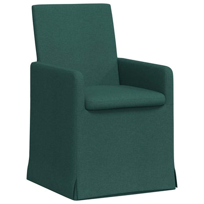 Sedie da pranzo 2 pcs Verde scuro 57 x 67 x 95 cm Tessuto