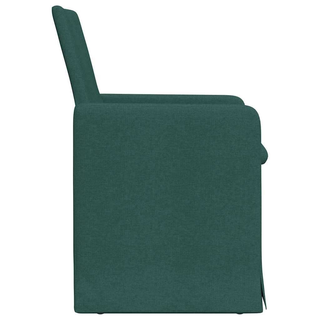 Sedie da pranzo 2 pcs Verde scuro 57 x 67 x 95 cm Tessuto