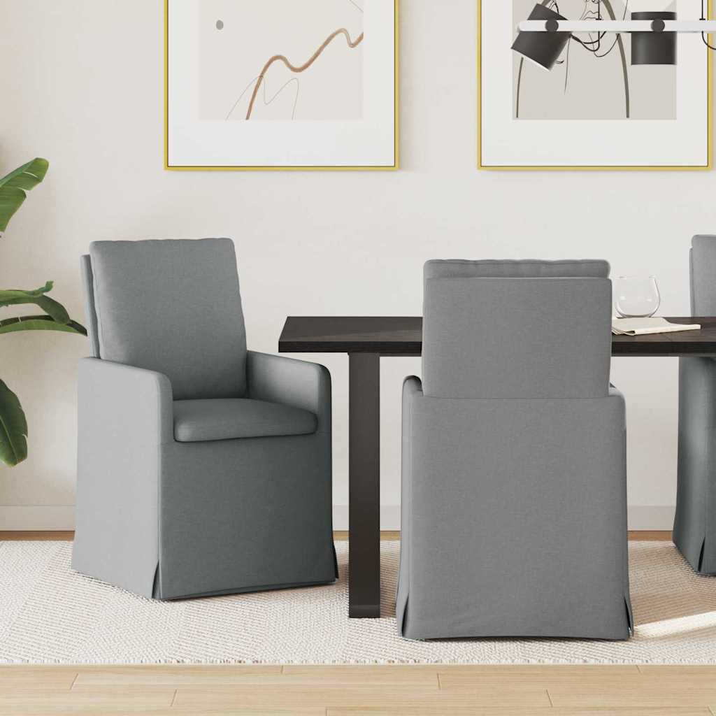 Sedie da pranzo 2 pcs Grigio chiaro 57 x 67 x 98 cm Tessuto