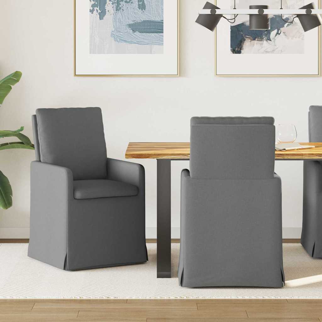 Sedie da pranzo 2 pcs Grigio scuro 57 x 67 x 98 cm Tessuto