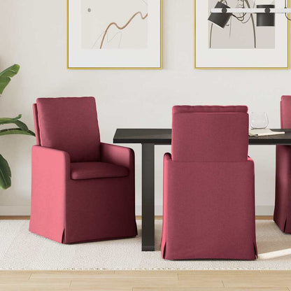 Sedie da pranzo 2 pcs Rosso vino 57 x 67 x 98 cm Tessuto