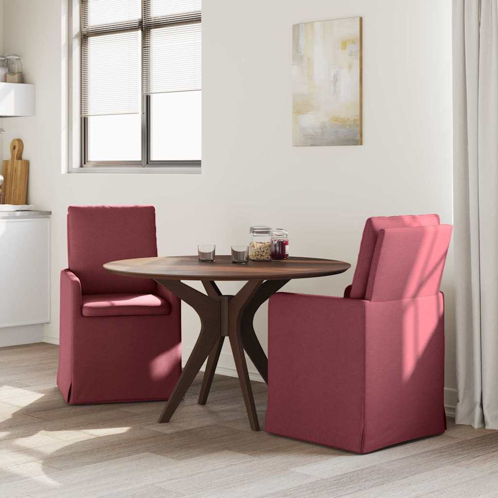 Sedie da pranzo 2 pcs Rosso vino 57 x 67 x 98 cm Tessuto
