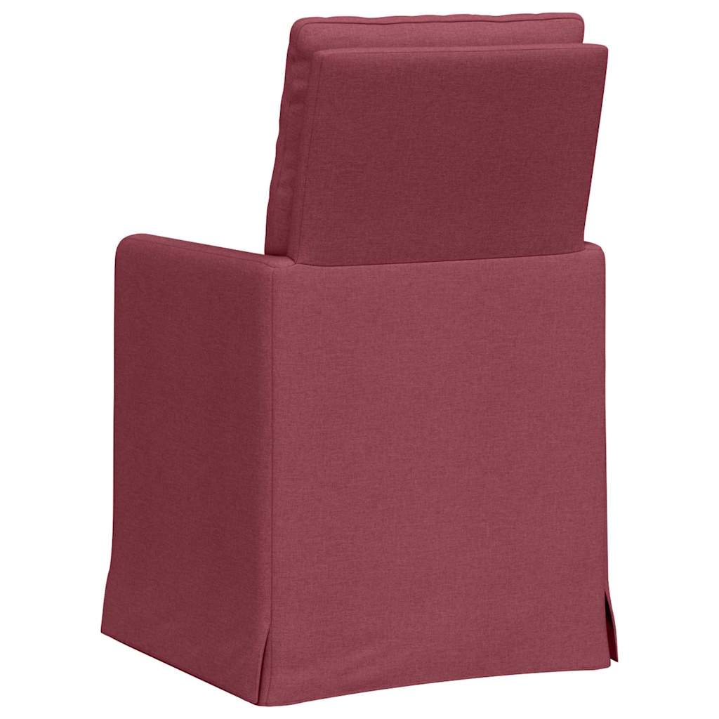 Sedie da pranzo 2 pcs Rosso vino 57 x 67 x 98 cm Tessuto