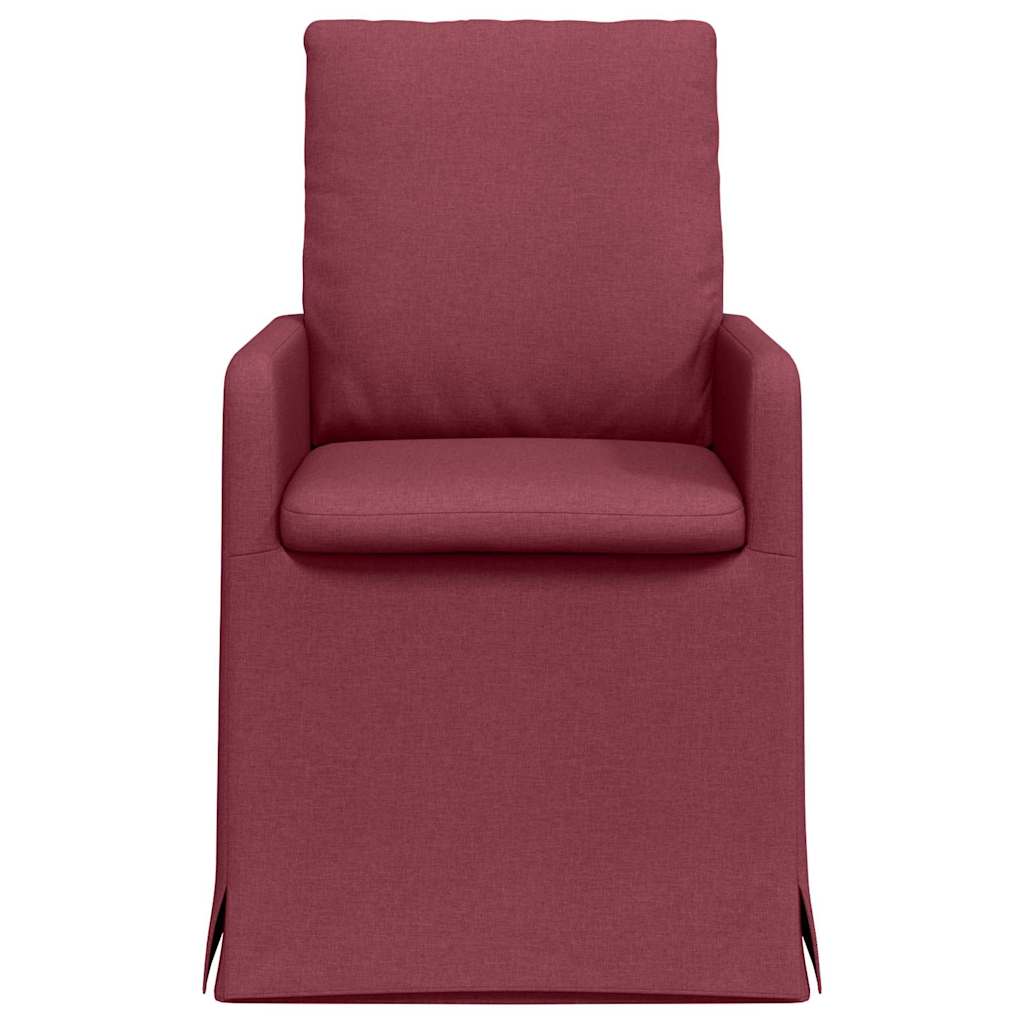 Sedie da pranzo 2 pcs Rosso vino 57 x 67 x 98 cm Tessuto