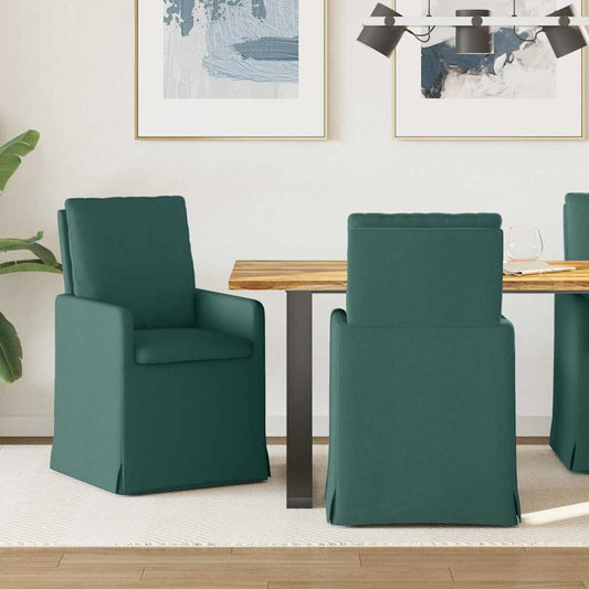 Sedie da pranzo 2 pcs Verde scuro 57 x 67 x 98 cm Tessuto