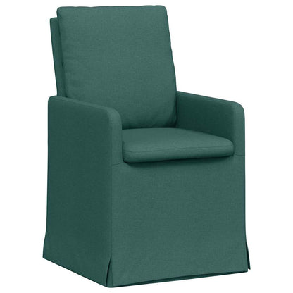 Sedie da pranzo 2 pcs Verde scuro 57 x 67 x 98 cm Tessuto