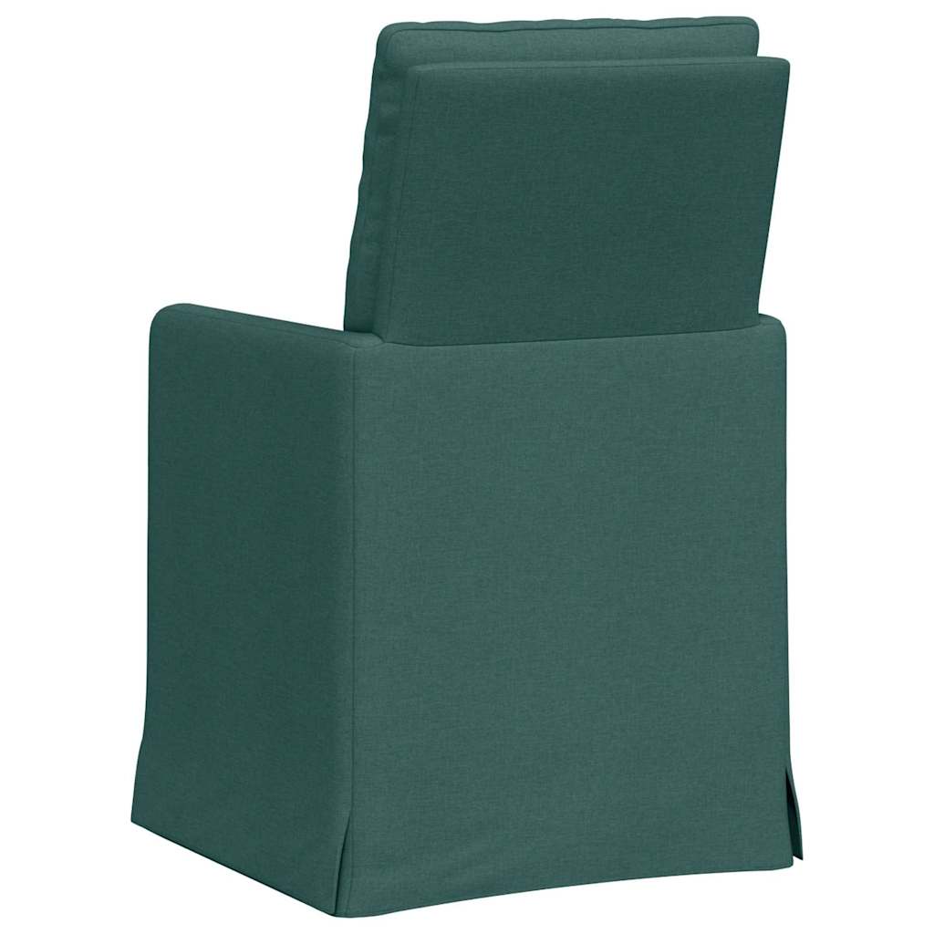 Sedie da pranzo 2 pcs Verde scuro 57 x 67 x 98 cm Tessuto