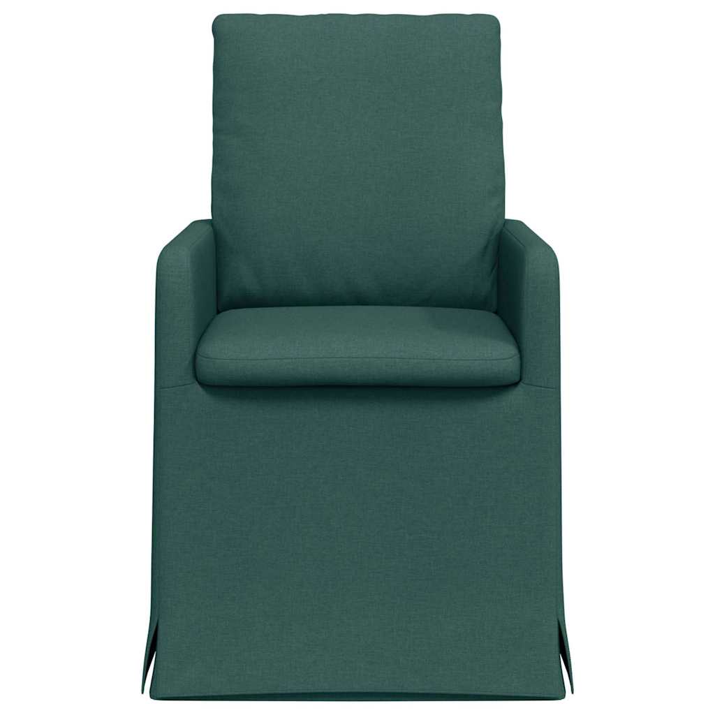 Sedie da pranzo 2 pcs Verde scuro 57 x 67 x 98 cm Tessuto
