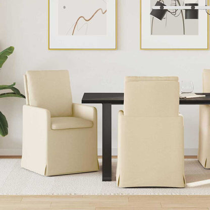 Sedie da pranzo 2 pcs Crema 57 x 67 x 98 cm Tessuto