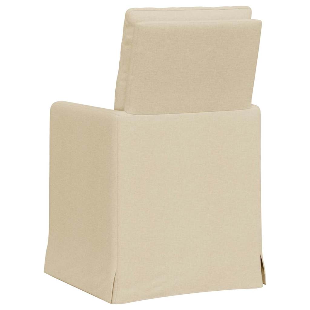 Sedie da pranzo 2 pcs Crema 57 x 67 x 98 cm Tessuto