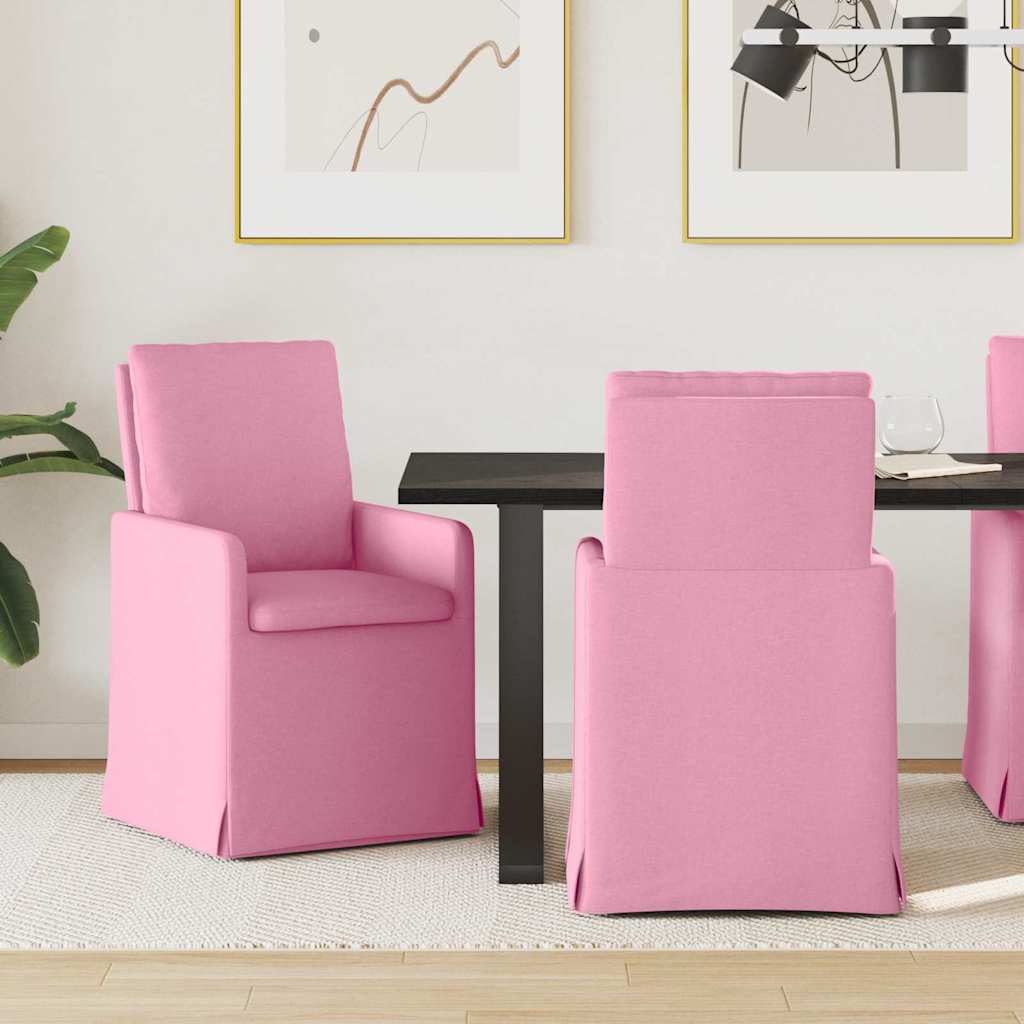Sedie da pranzo 2 pcs Rosa 57 x 67 x 98 cm Tessuto