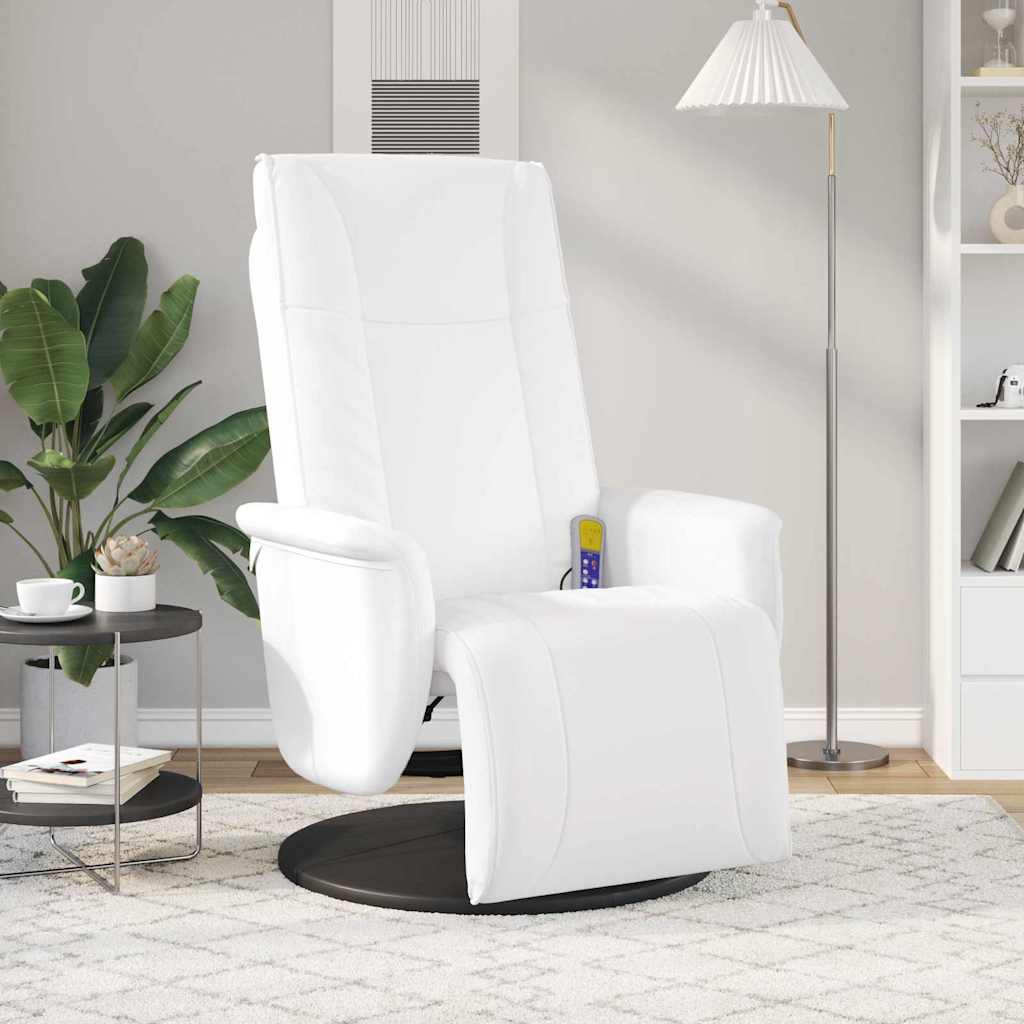 Poltrona reclinabile con massaggio Bianco 71 x 90 x 105 cm | homemem39