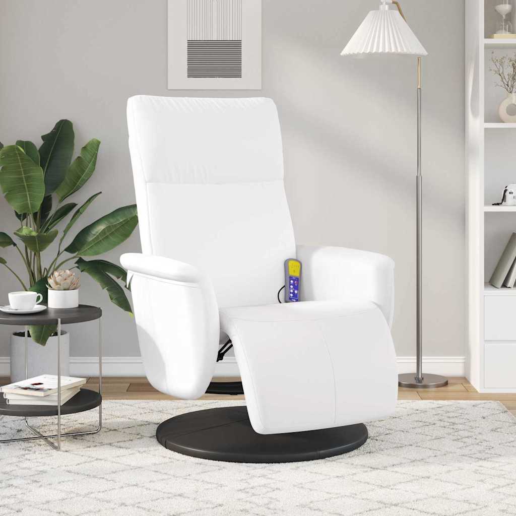 Poltrona Massaggiante Bianco 71 x 90 x 105 cm Pelle Sintetica | homemem39