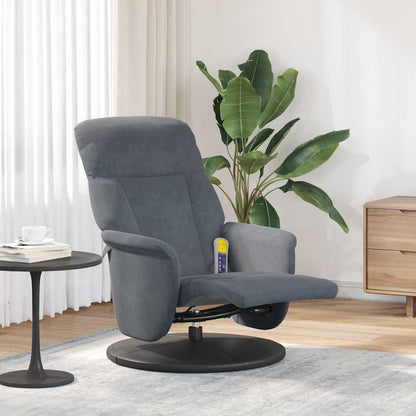 Poltrona Massaggiante Grigio scuro 91 x 71 x 105 cm Velluto
