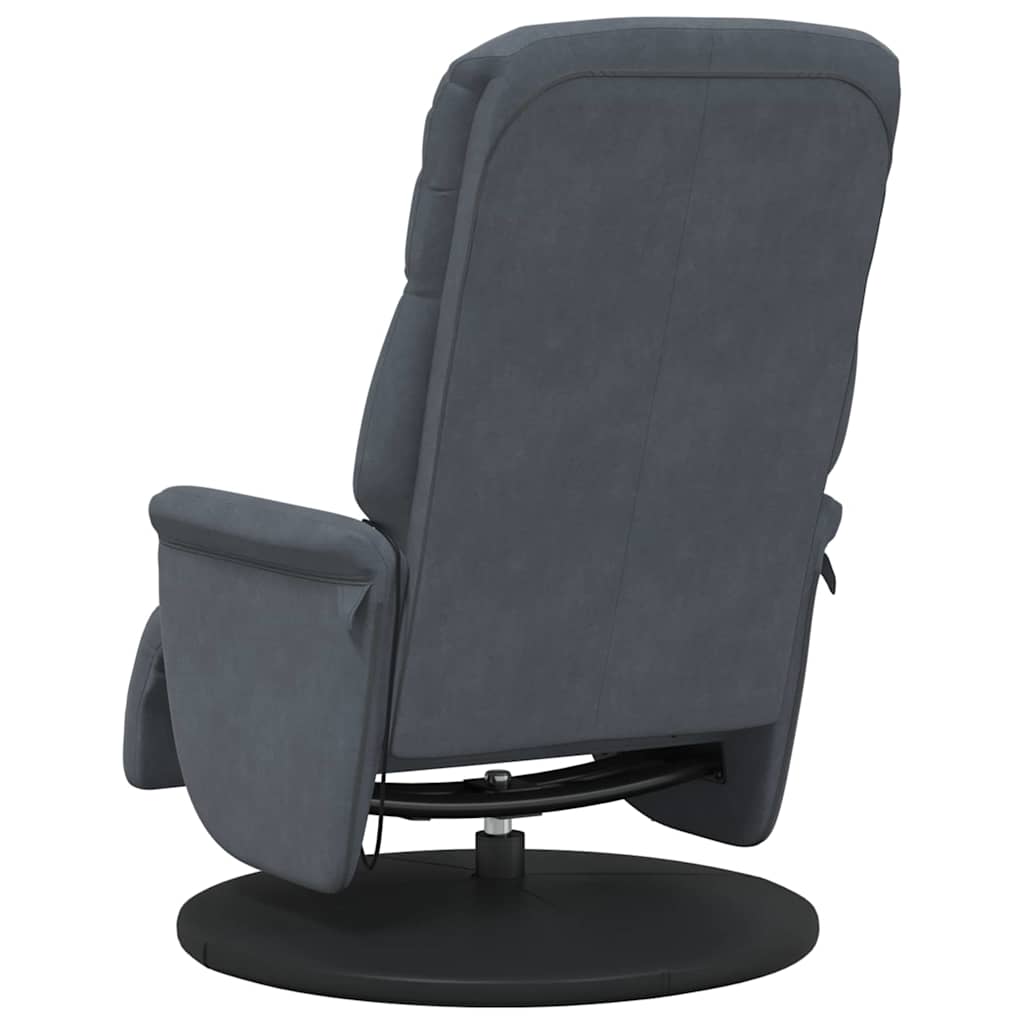 Poltrona Massaggiante Grigio scuro 91 x 71 x 105 cm Velluto