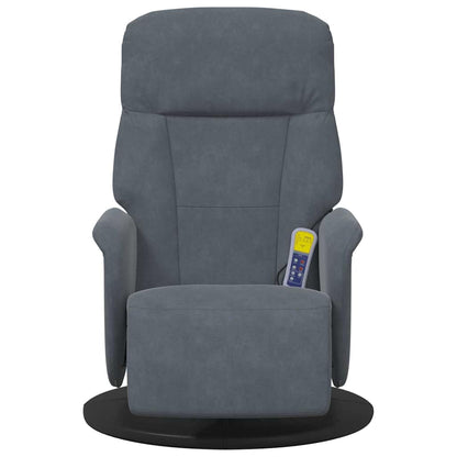 Poltrona Massaggiante Grigio scuro 91 x 71 x 105 cm Velluto | homemem39