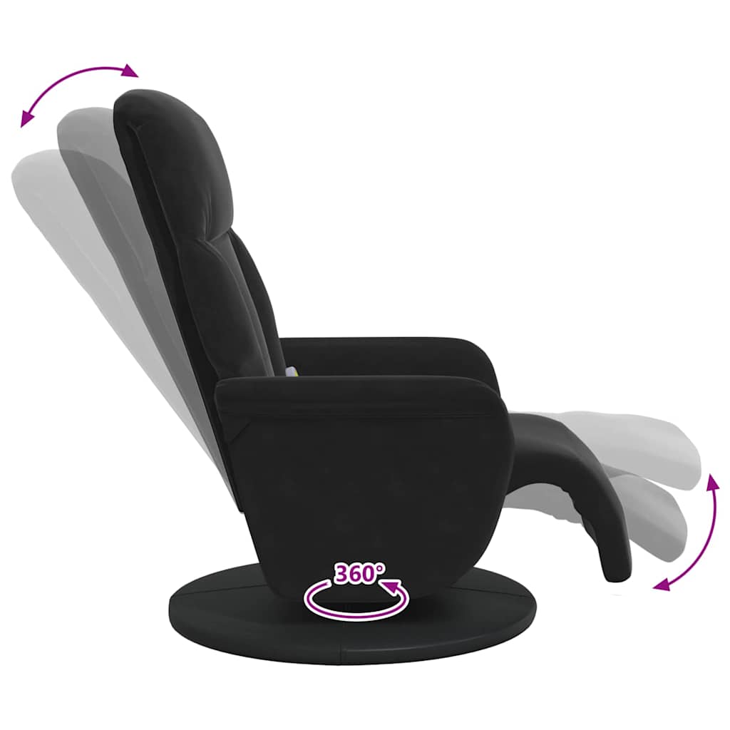 Poltrona Massaggiante Nero 91 x 71 x 105 cm Velluto | homemem39