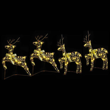 Renne LED con 80 LED 4 pcs Oro PET | homemem39