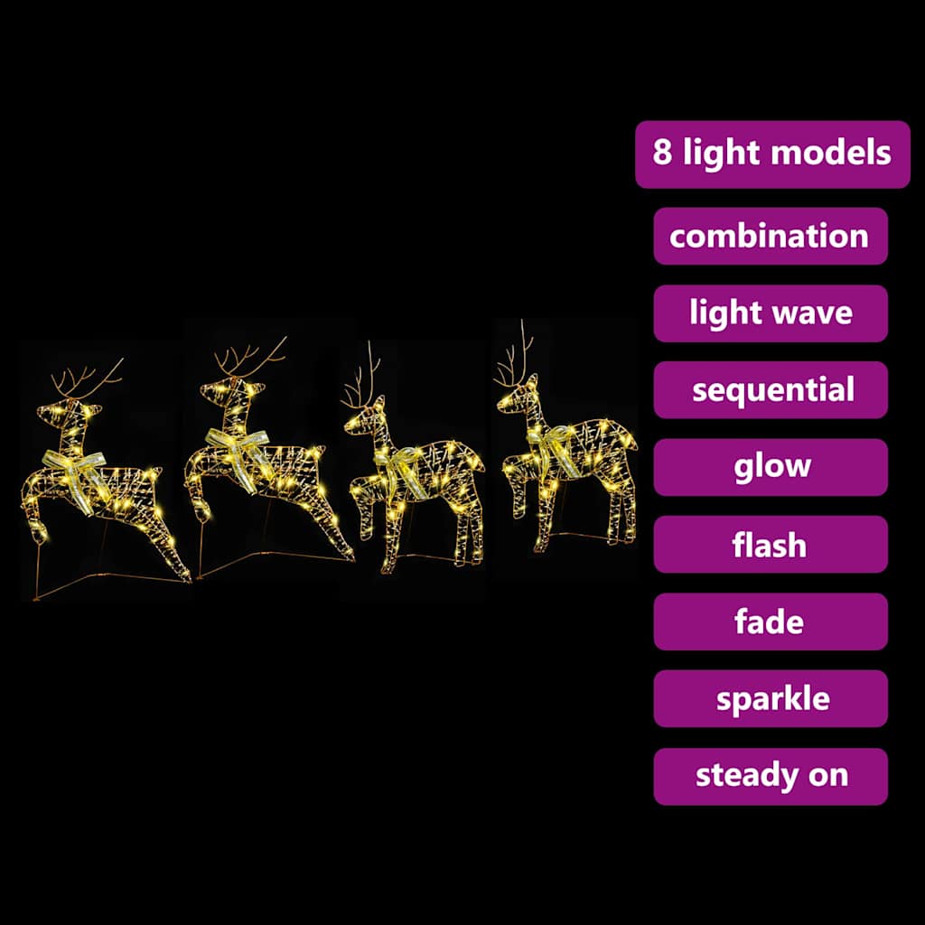 Renne LED con 80 LED 4 pcs Oro PET | homemem39