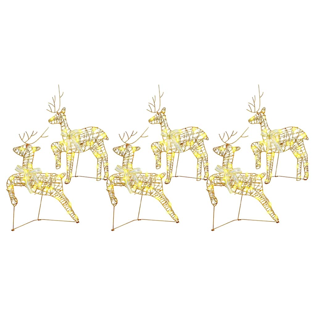 Renne LED con 180 LED 6 pcs Oro PET | homemem39