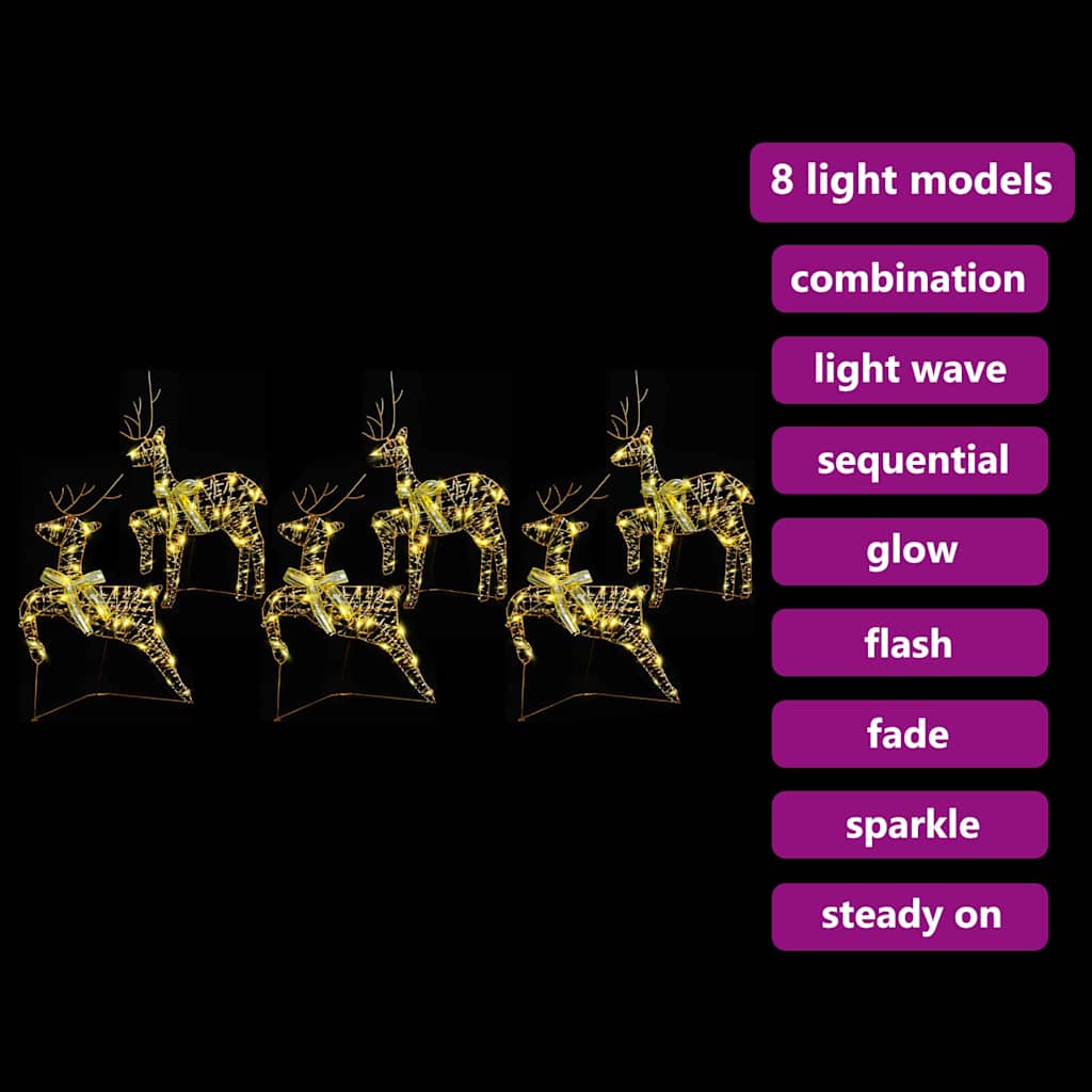 Renne LED con 180 LED 6 pcs Oro PET | homemem39