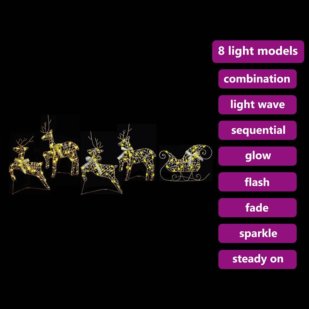 Renne LED con 40 LED 5 pcs Oro PET | homemem39