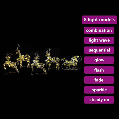 Renne LED con 40 LED 5 pcs Oro PET | homemem39
