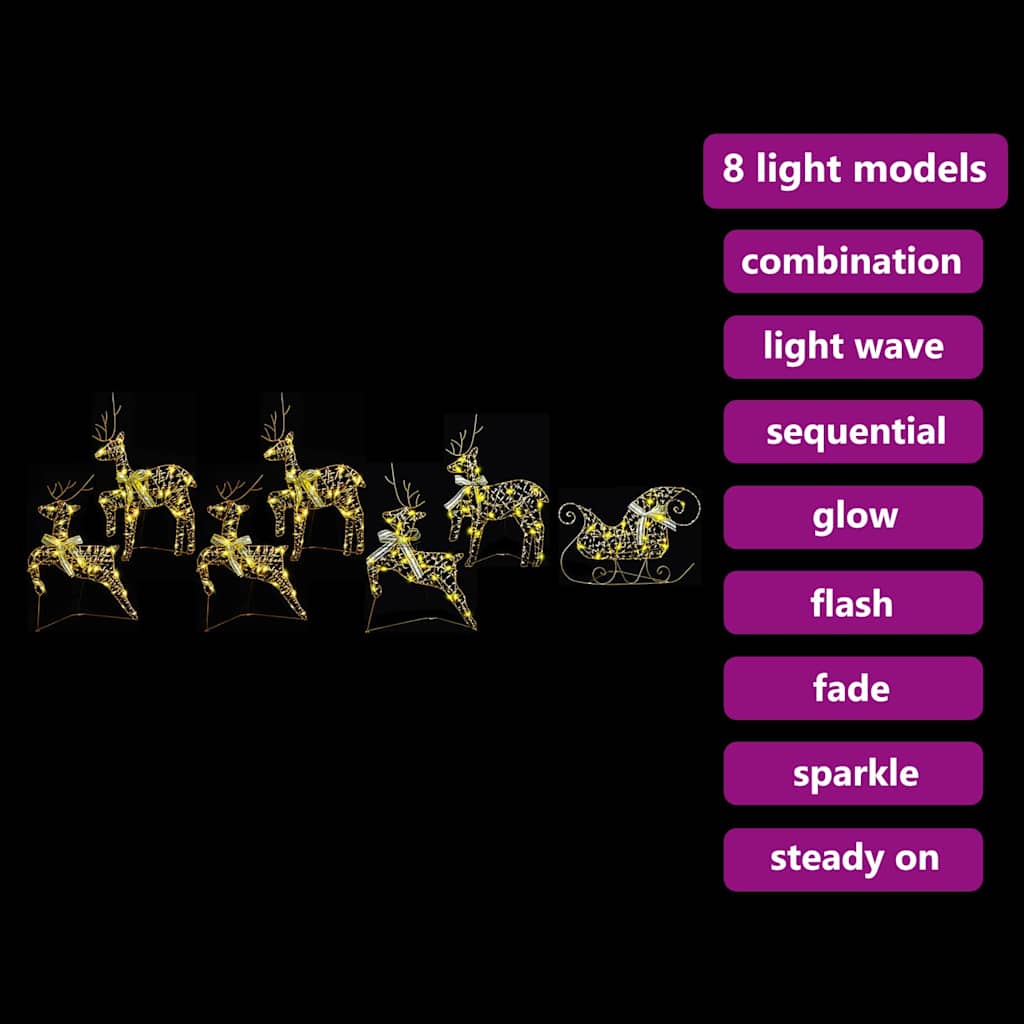 Renne LED con 40 LED 7 pcs Oro PET | homemem39