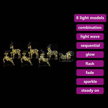 Renne LED con 40 LED 7 pcs Oro PET | homemem39