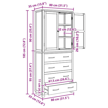 Set di Mobili per Magazzino 2 pz Naturale 80 x 35 x 185 cm