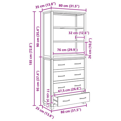 Set di Mobili per Magazzino 2 pz Naturale 80 x 35 x 185 cm