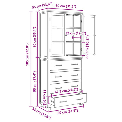Set di Mobili per Magazzino 2 pz Naturale 80 x 35 x 185 cm