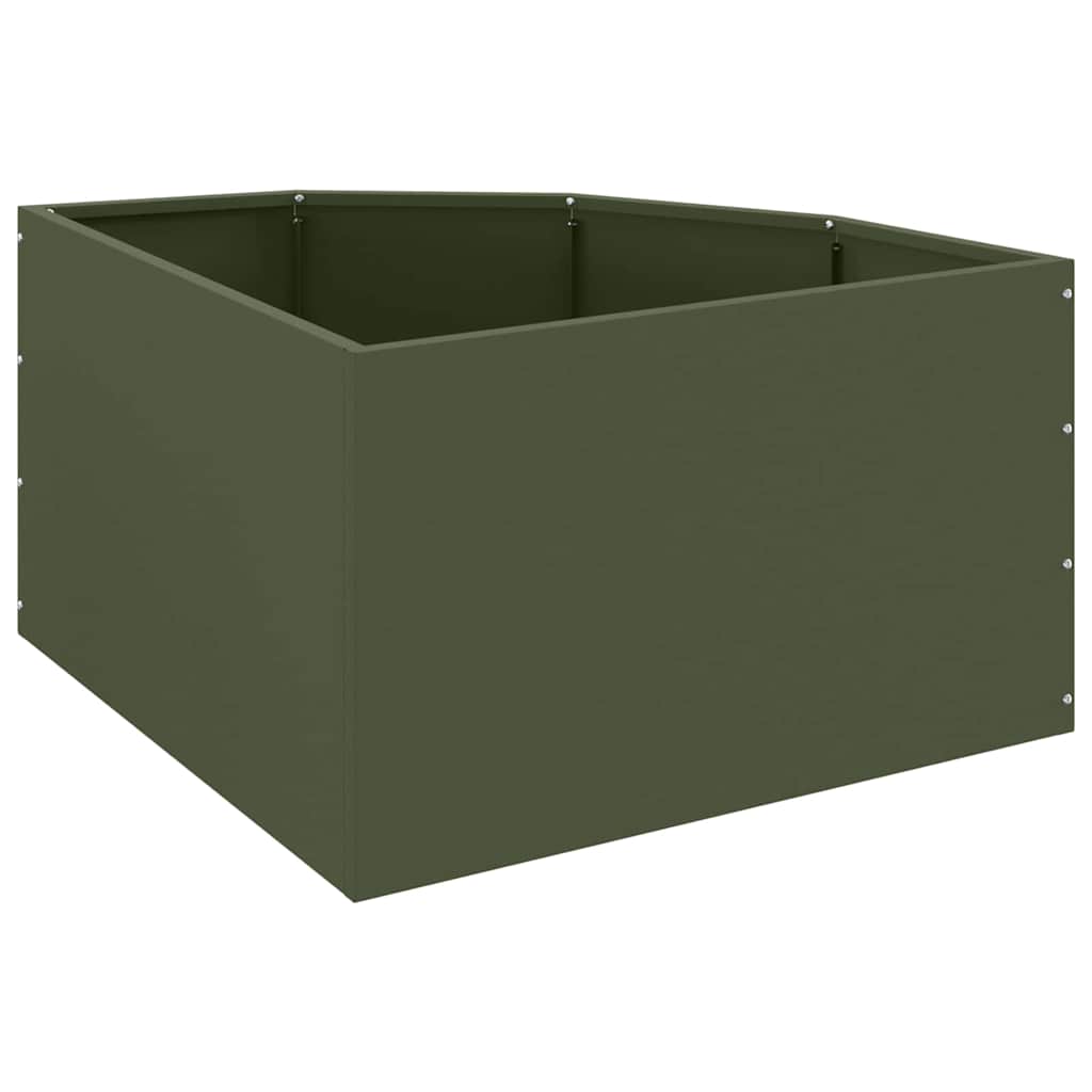 Vaso d'angolo Oliver verde 60 x 60 x 35 cm Acciaio